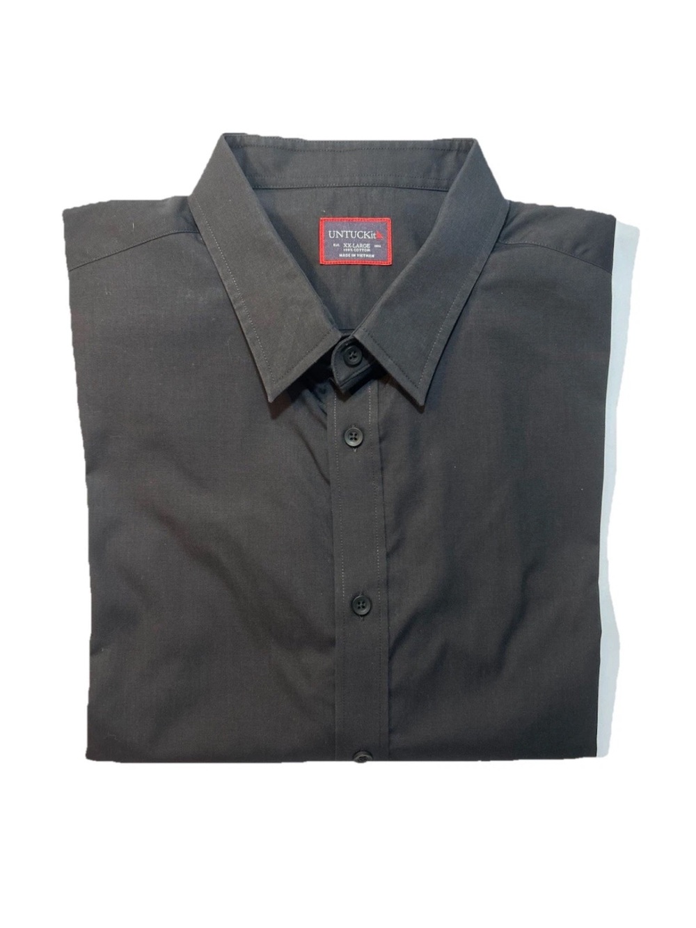 UNTUCKit Men’s Black Button-Down Collared Dress Shirt 2XL XXL Long Sleeve non